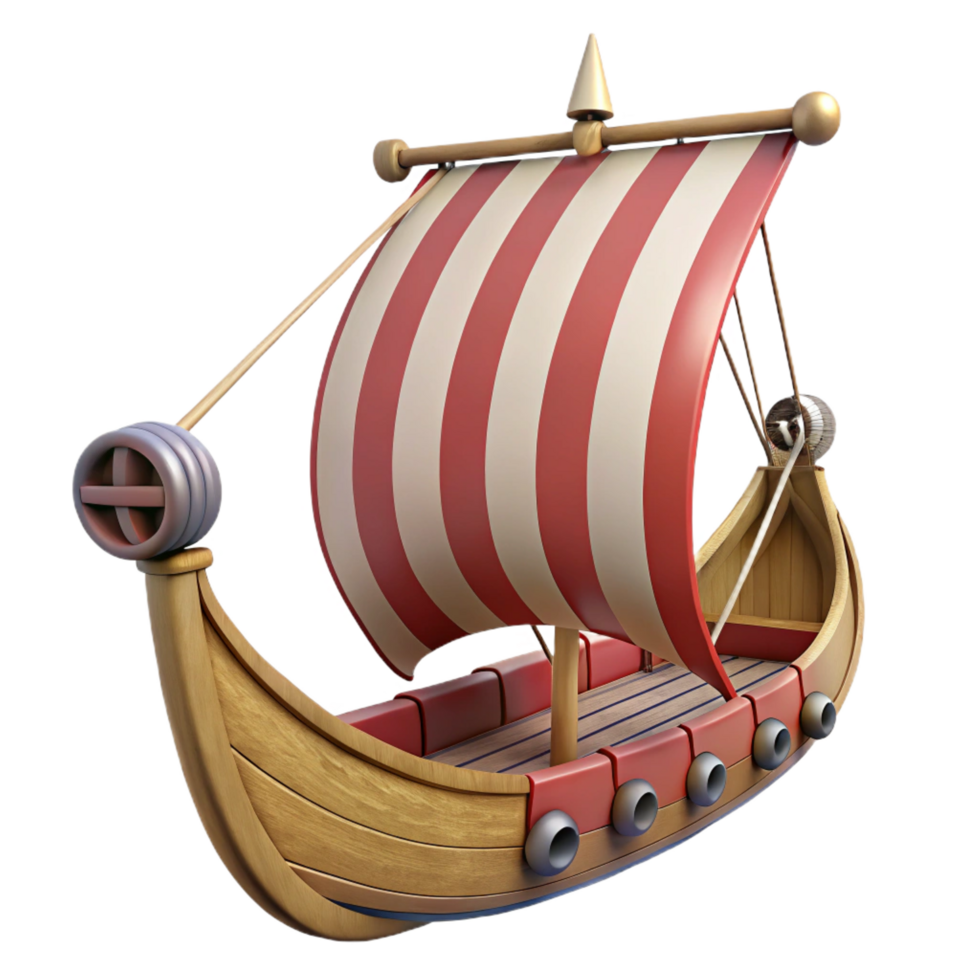 celebrated nordic A traditional Viking longship. NO BACKGROUND with Transparent Background. masterfully captured png