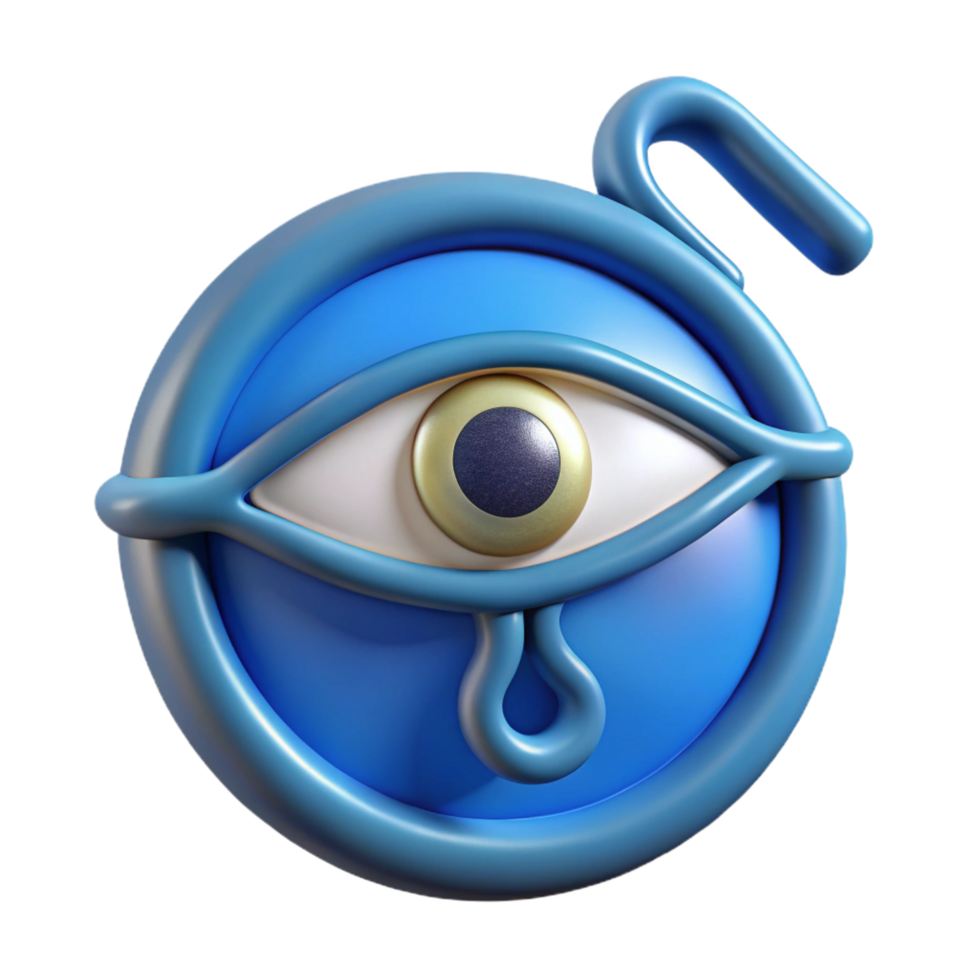 acclaimed futuristic The Eye of Horus amulet. NO BACKGROUND with Transparent Background. precision png