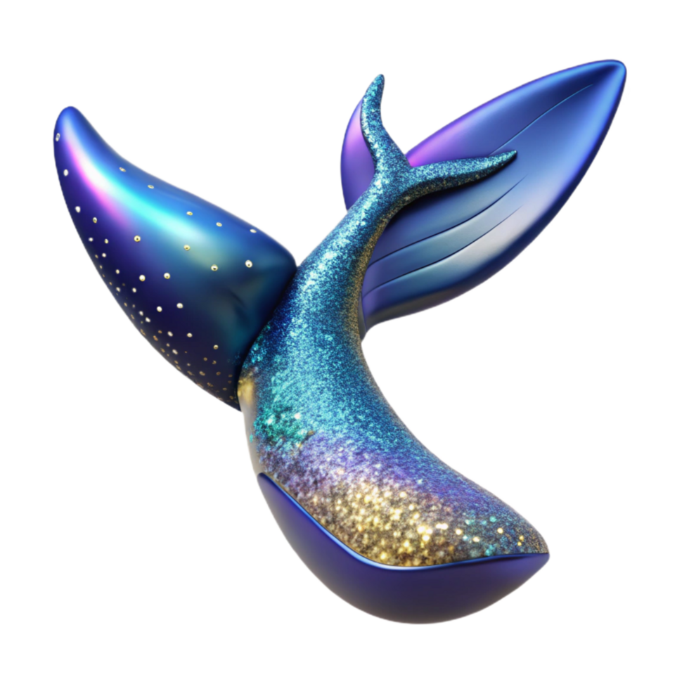 beautiful rustic Ocean Blue Whale Tail Isolated Element genuine png