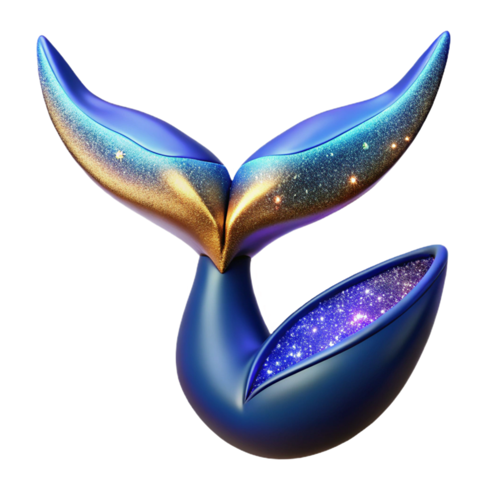 stunning classic Ocean Blue Whale Tail Isolated Element detailed png
