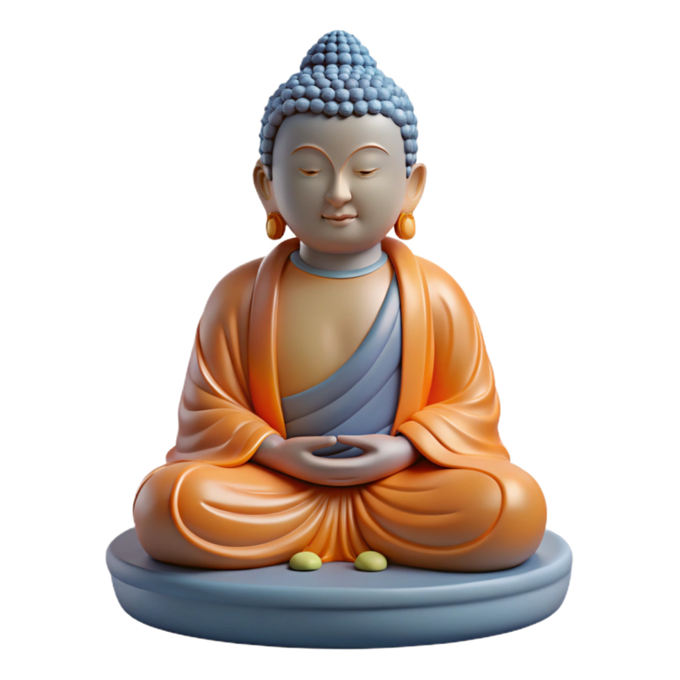 breathtaking memorable A statue of Buddha. NO BACKGROUND with Transparent Background. png