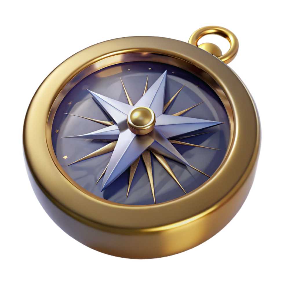 extraordinary abstract Old Compass Top View Isolated Transparent Background premium png