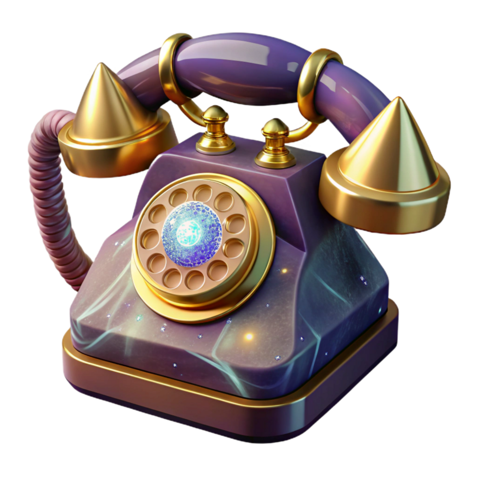 impressive artistic Old Rotary Phone Front View Isolated Element original png