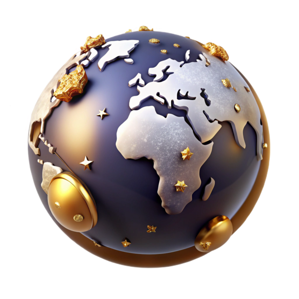 elegant rustic Old Style World Map with Soft Lighting Cutout Element png