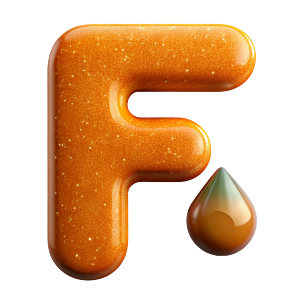 vibrant creative Orange Drop Shadow Letter F Cutout Transparent Background exclusive png