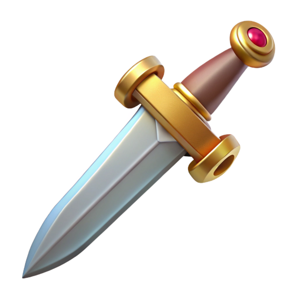 elegant memorable A single, ornate dagger hilt, NO BACKGROUND with Transparent Background. png