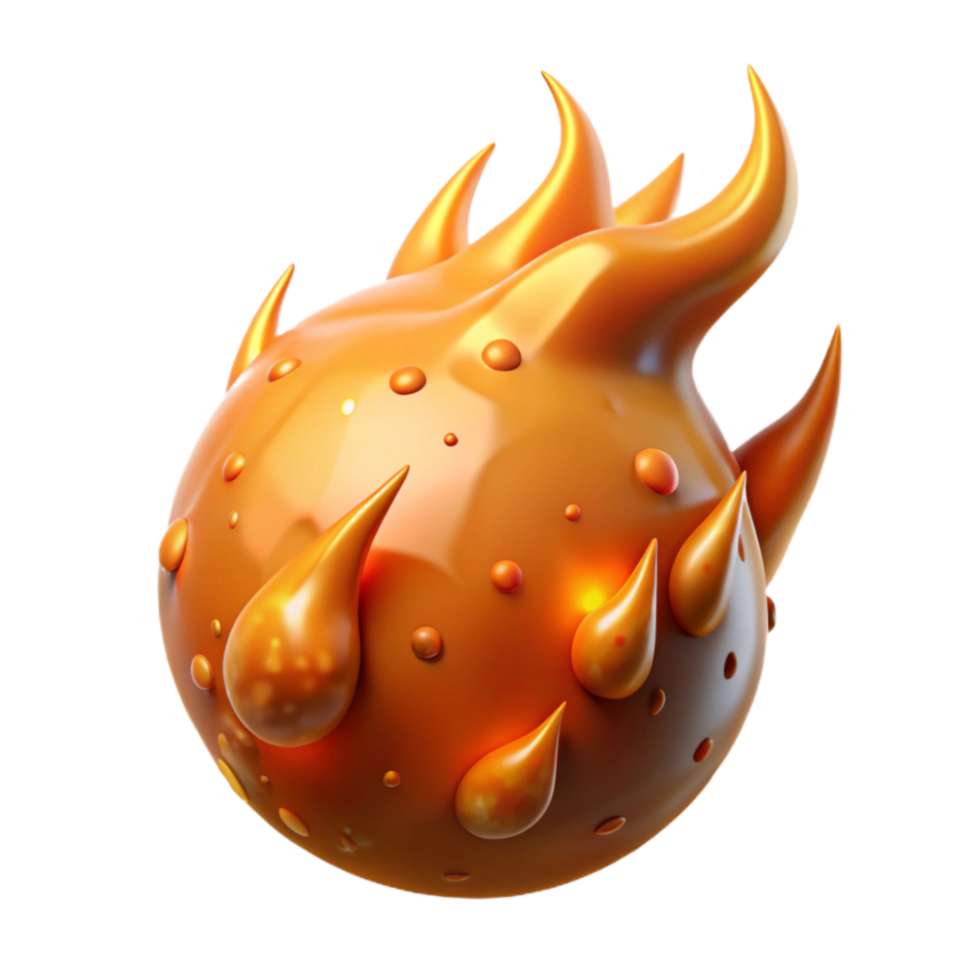 wonderful rustic Orange Fireball with Embers Flying Out Transparent png