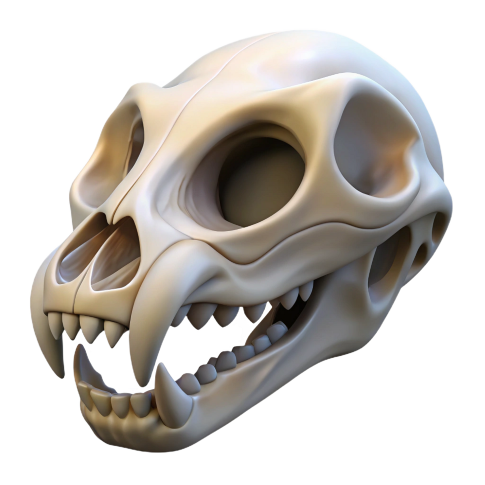 distinctive classic A detailed, animal skull, NO BACKGROUND with Transparent Background. precision png