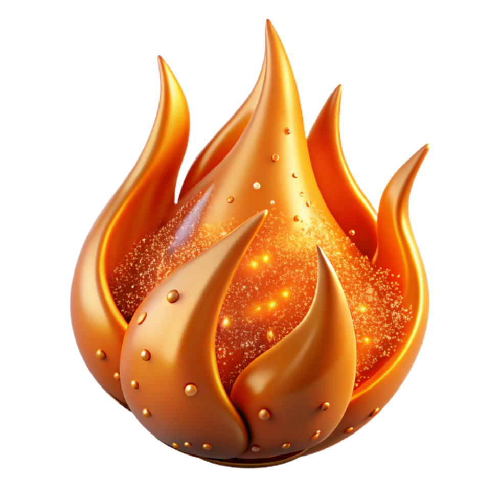 elegant modern Orange Fire Sparks Embers Effect Isolated professional png