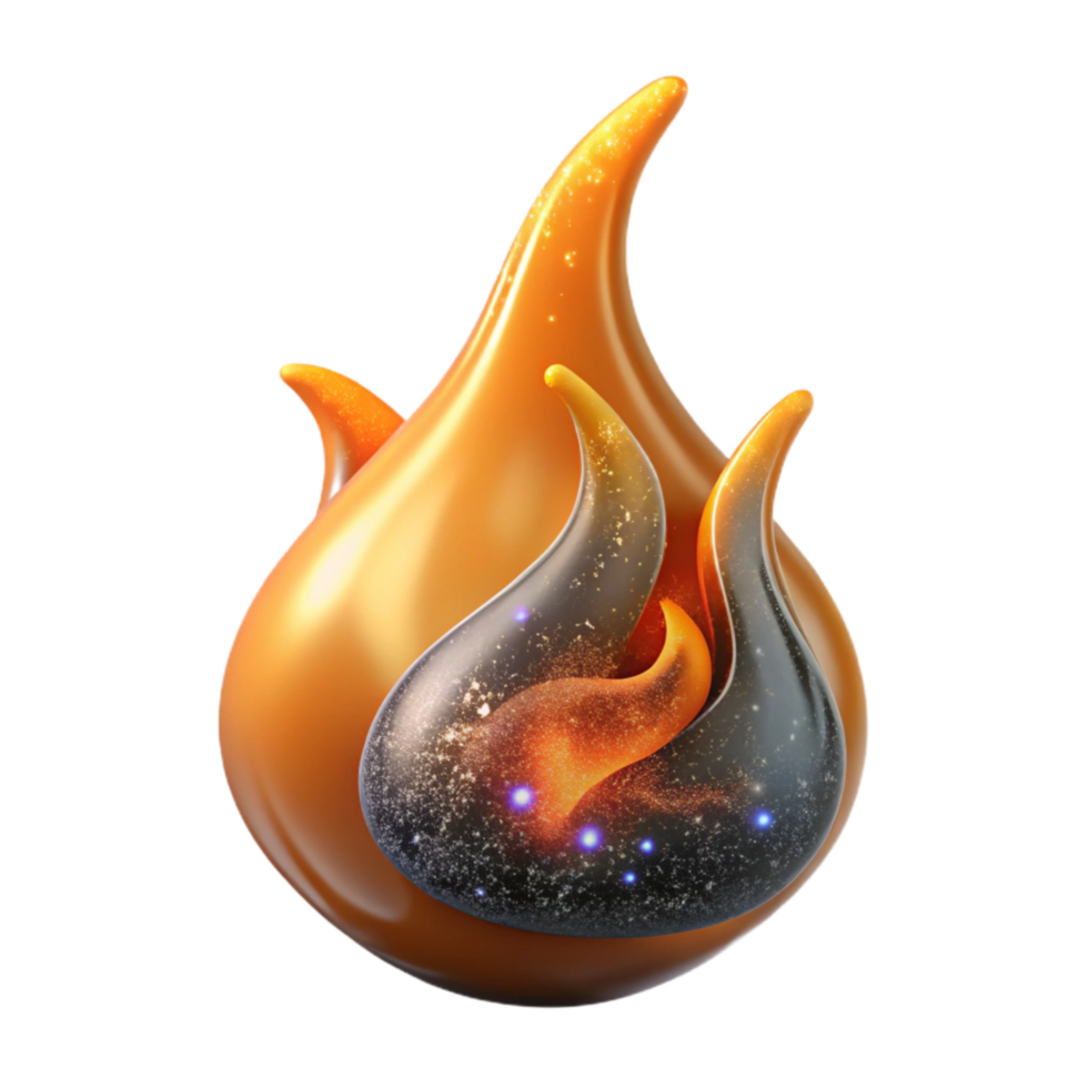 elegant vintage Orange Flame with Smoke Rising Up Transparent genuine png