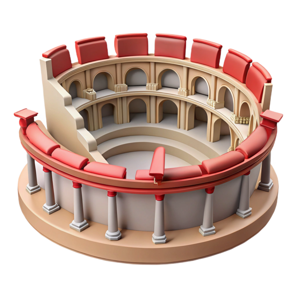 breathtaking dreamy renaissance Roman amphitheater seating tier detail, NO BACKGROUND with Transparent Background. precision png