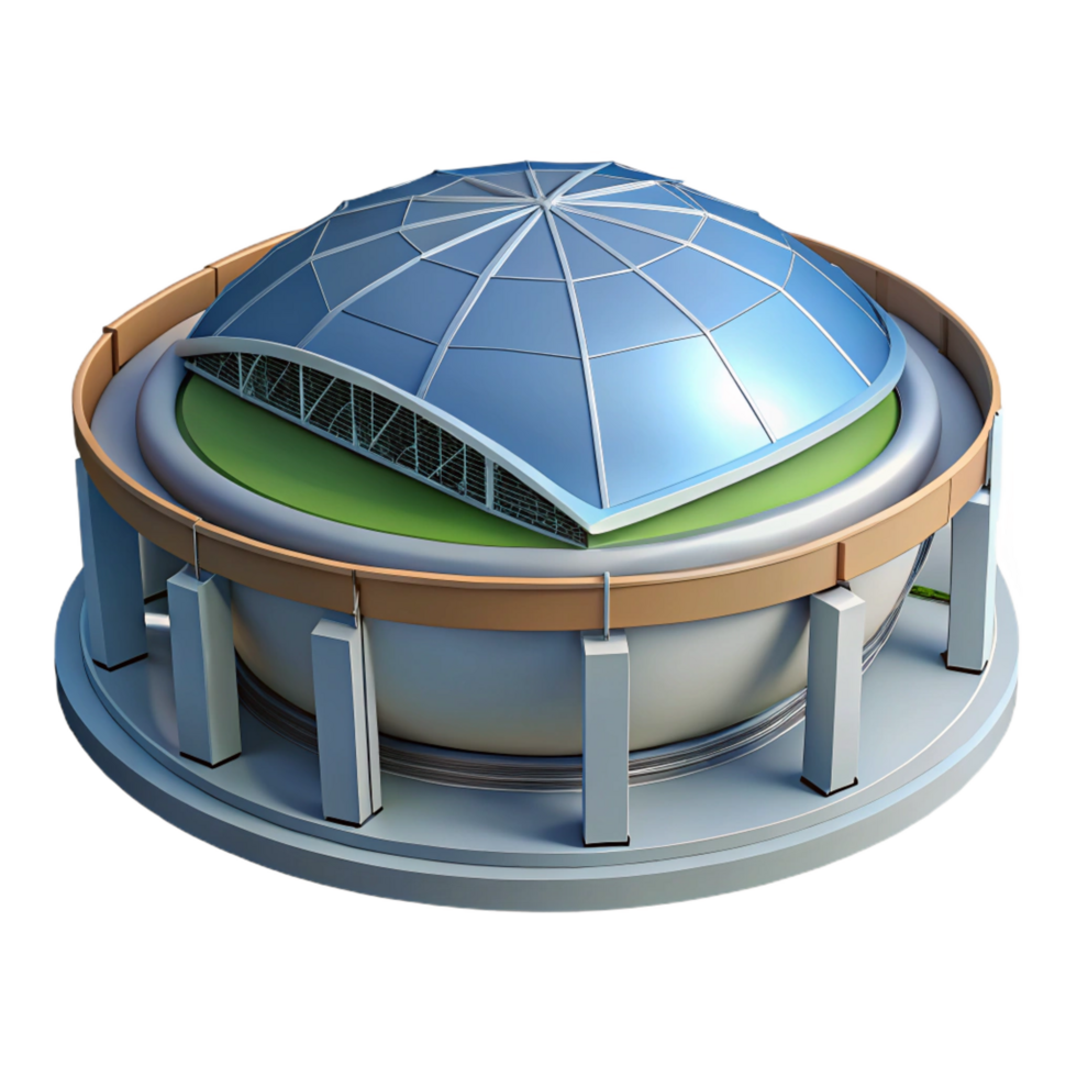 breathtaking bold retro Modern stadium roof retractable mechanism, NO BACKGROUND with Transparent Background. original png