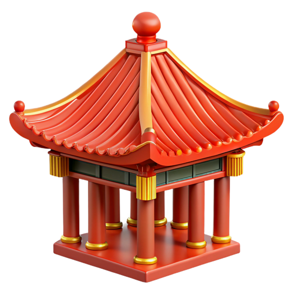 calm serene Traditional Chinese pagoda roof ornament, NO BACKGROUND with Transparent Background. handcrafted png