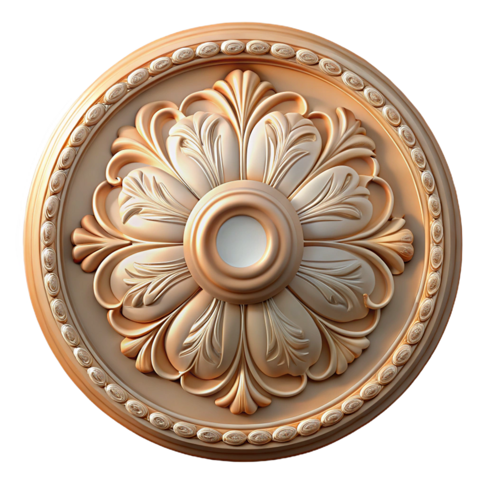 dazzling remarkable Victorian house ceiling medallion plasterwork, NO BACKGROUND with Transparent Background. png