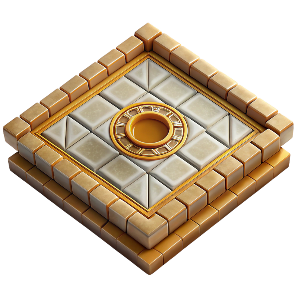 enchanting artistic Roman villa mosaic floor tile pattern, NO BACKGROUND with Transparent Background. artisan png
