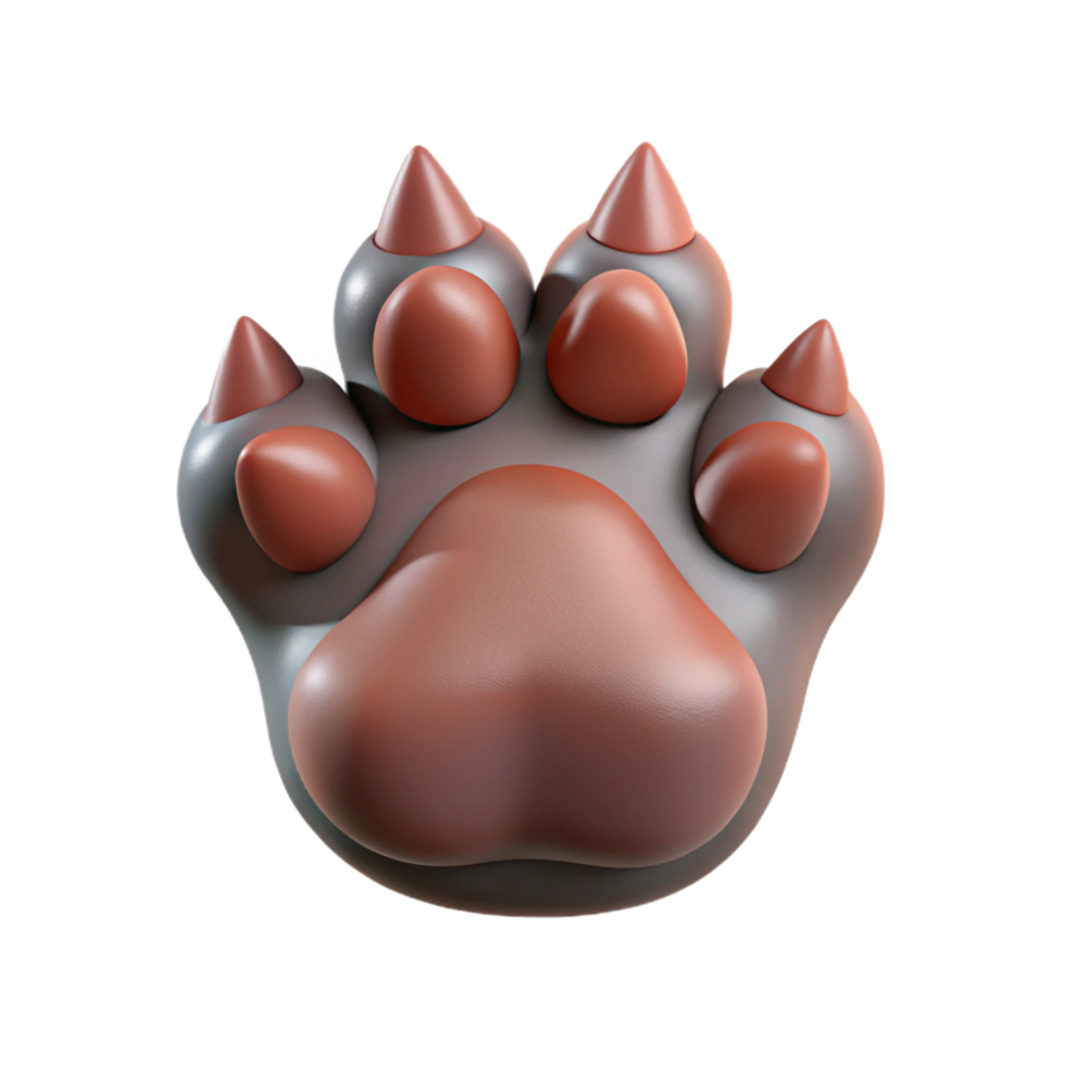 lindo notável uma solteiro, realista Lobo pata com estendido garras. não fundo com transparente fundo. png