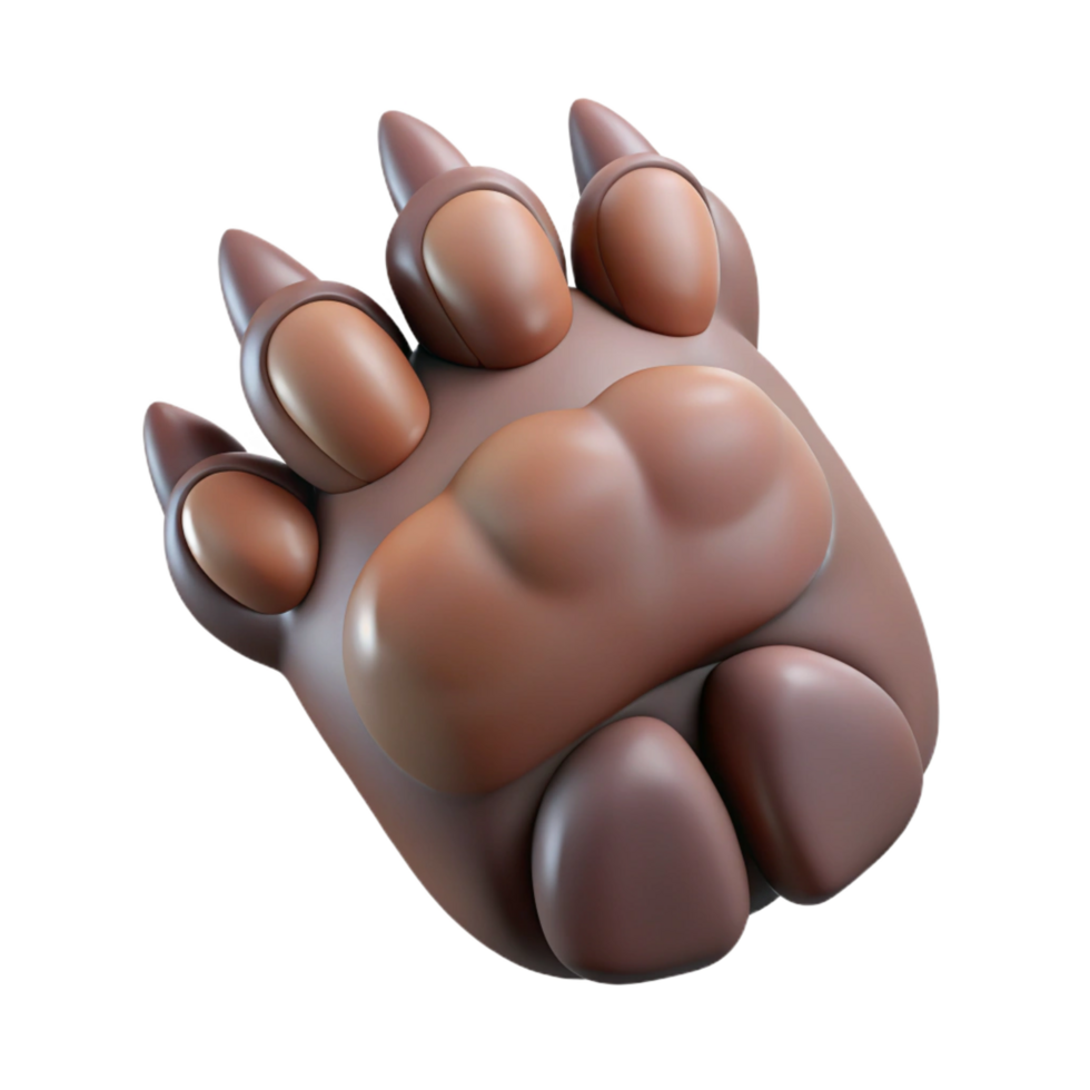 alluring quintessential A single, realistic wolf paw with extended claws. NO BACKGROUND with Transparent Background. png