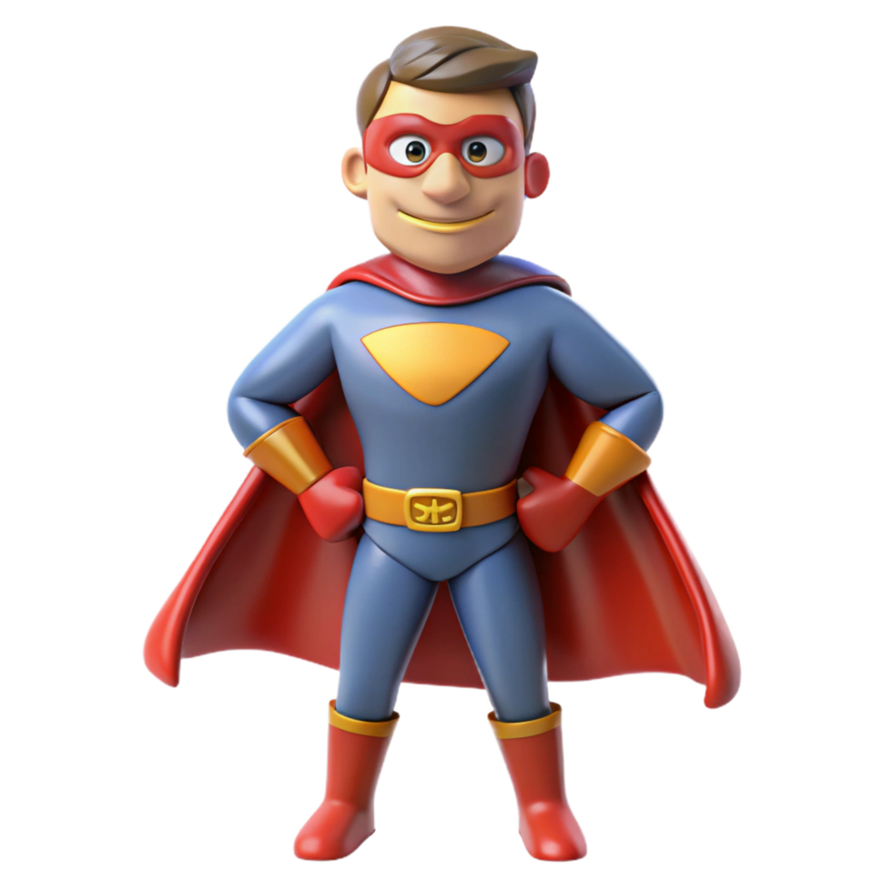 breathtaking acclaimed Superhero in costume NO BACKGROUND with Transparent Background. png