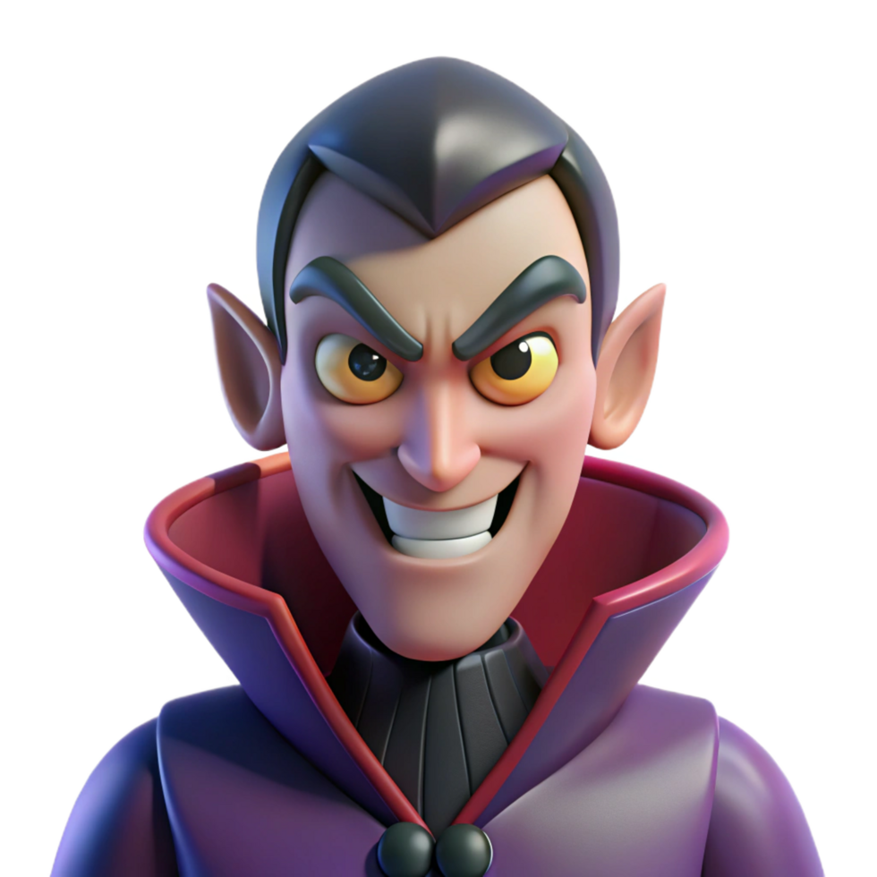 dynamic vibrant Villain with an evil grin NO BACKGROUND with Transparent Background. fine detail png