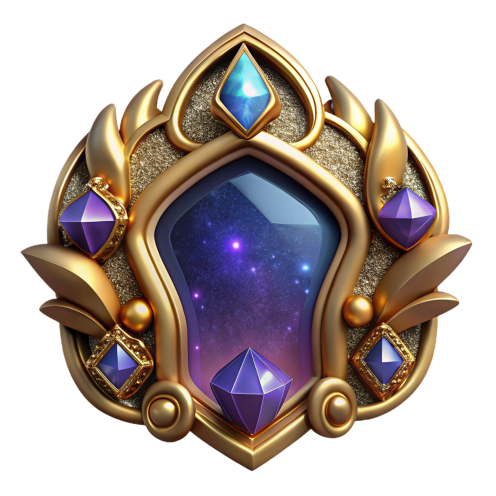 dramatic classic Ornate Stained Glass Frame Isolated Element genuine png