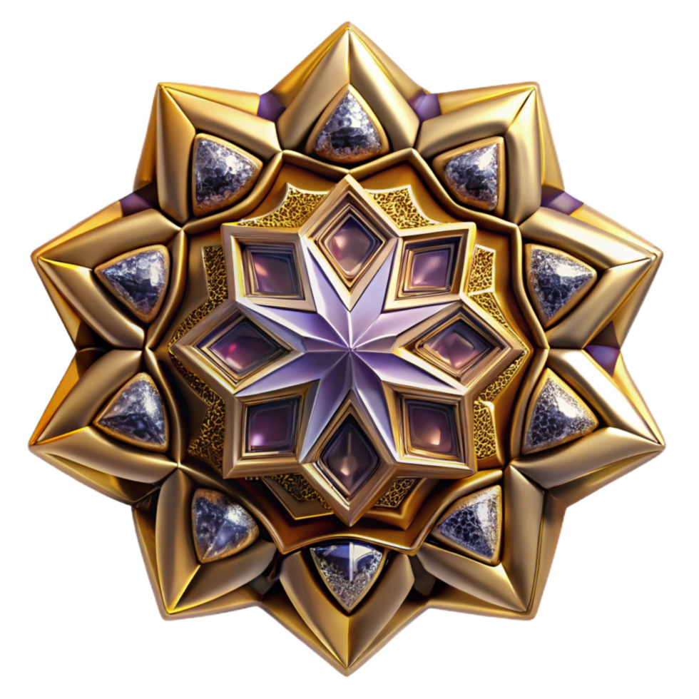 vibrant rustic Outlined Kaleidoscope Pattern Isolated high resolution png