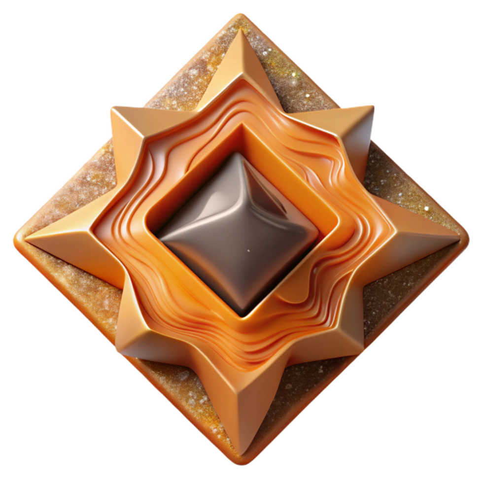 magnificent abstract Overlapping Geometric Pattern Cutout Warm Orange Hues Isolated high resolution png
