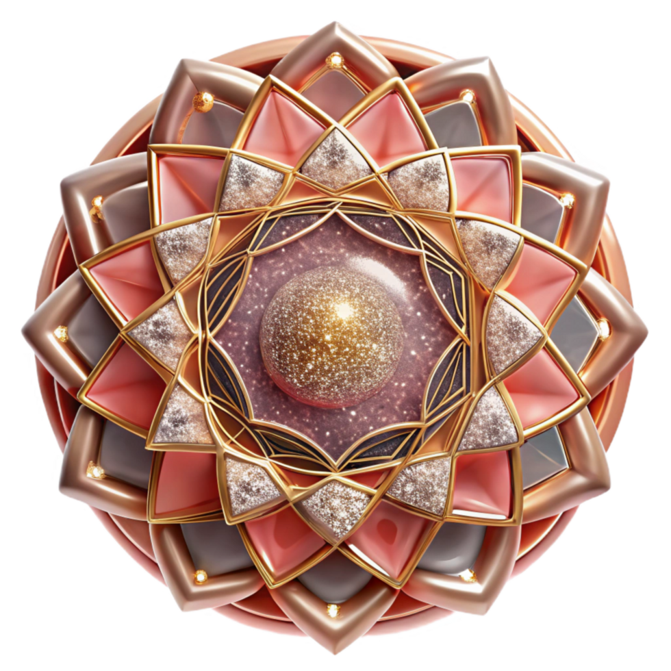 elegant traditional Outlined Mandala with Clear Boundaries Coral Transparent original png