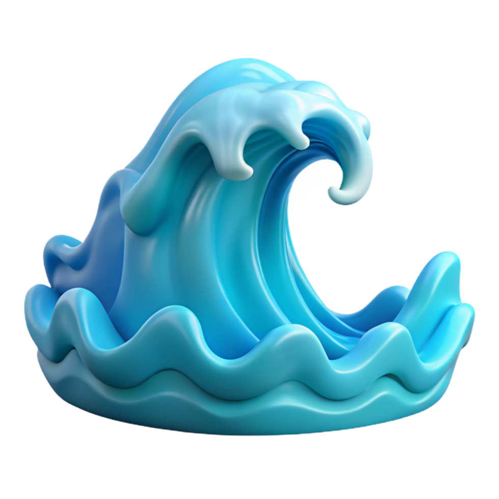 dynamic radiant Ocean wave cropped NO BACKGROUND with Transparent Background. refined png