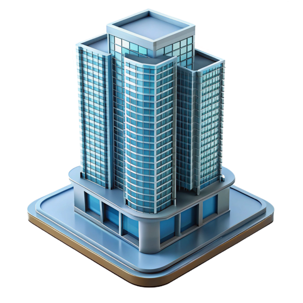 alluring nostalgic nordic Modern skyscraper architectural model, NO BACKGROUND with Transparent Background. masterfully captured png
