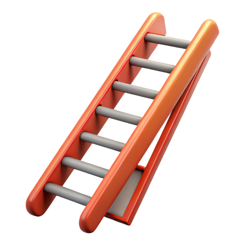 dramatic playful artistic Fire escape ladder, NO BACKGROUND with Transparent Background. ultra HD png