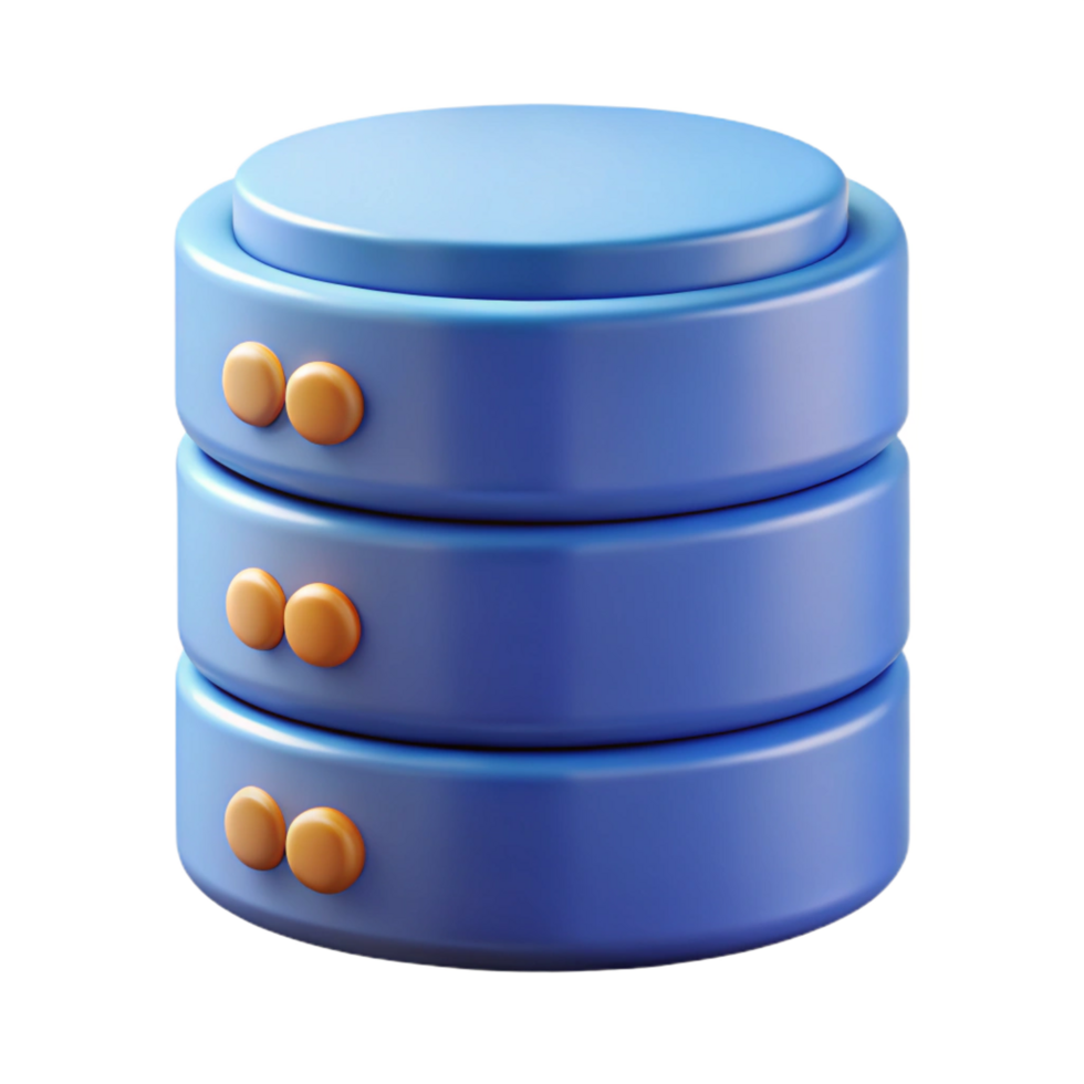 calm impressive Database icon data storage information management NO BACKGROUND with Transparent Background. elite png