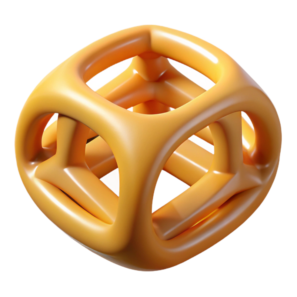 distinguished creative 3D printed object prototype plastic material NO BACKGROUND with Transparent Background. authentic png