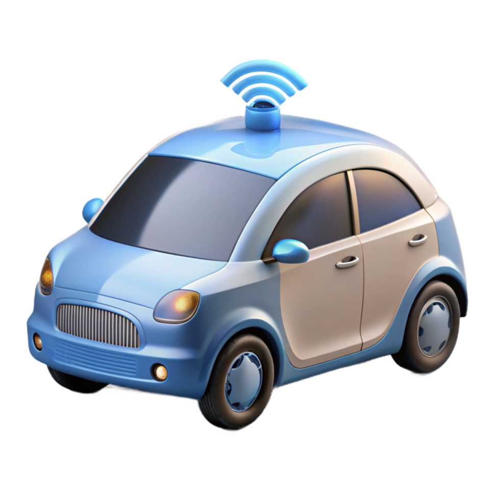beautiful mysterious mid-century Self-driving car autonomous vehicle technology NO BACKGROUND with Transparent Background. sharp png