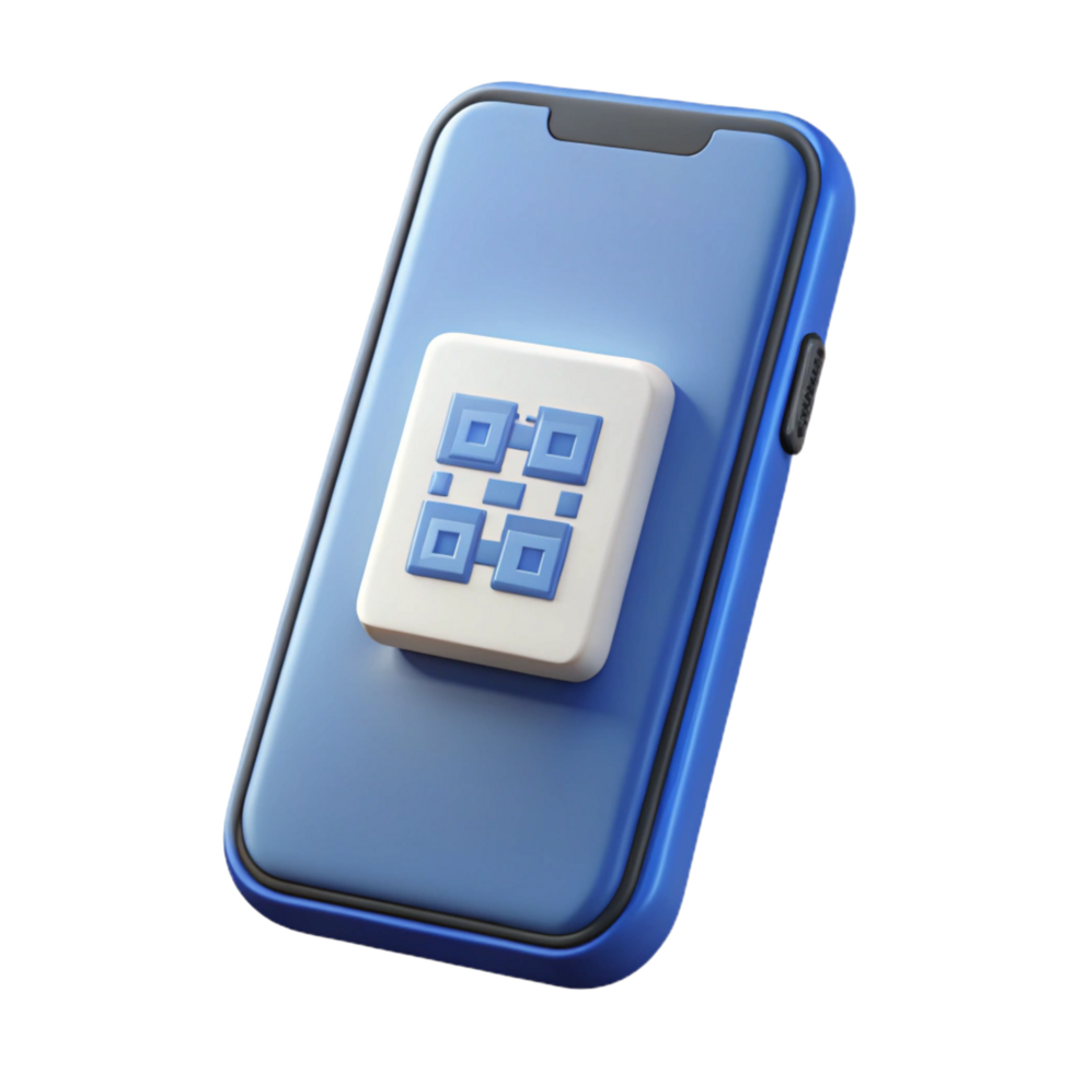 tirar o fôlego abstrato Smartphone com qr código scanner aplicativo exibido não fundo com transparente fundo. Prêmio png