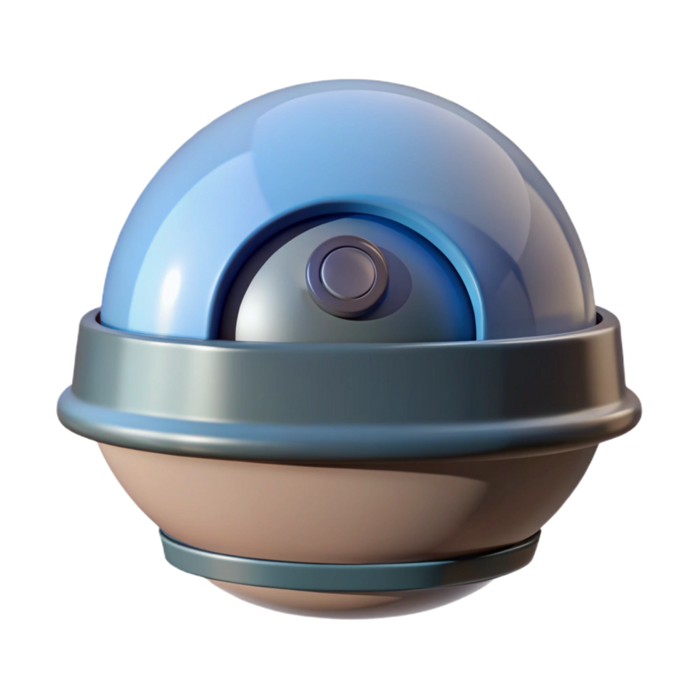 dramatic retro Security camera, dome, NO BACKGROUND with Transparent Background. artisan png