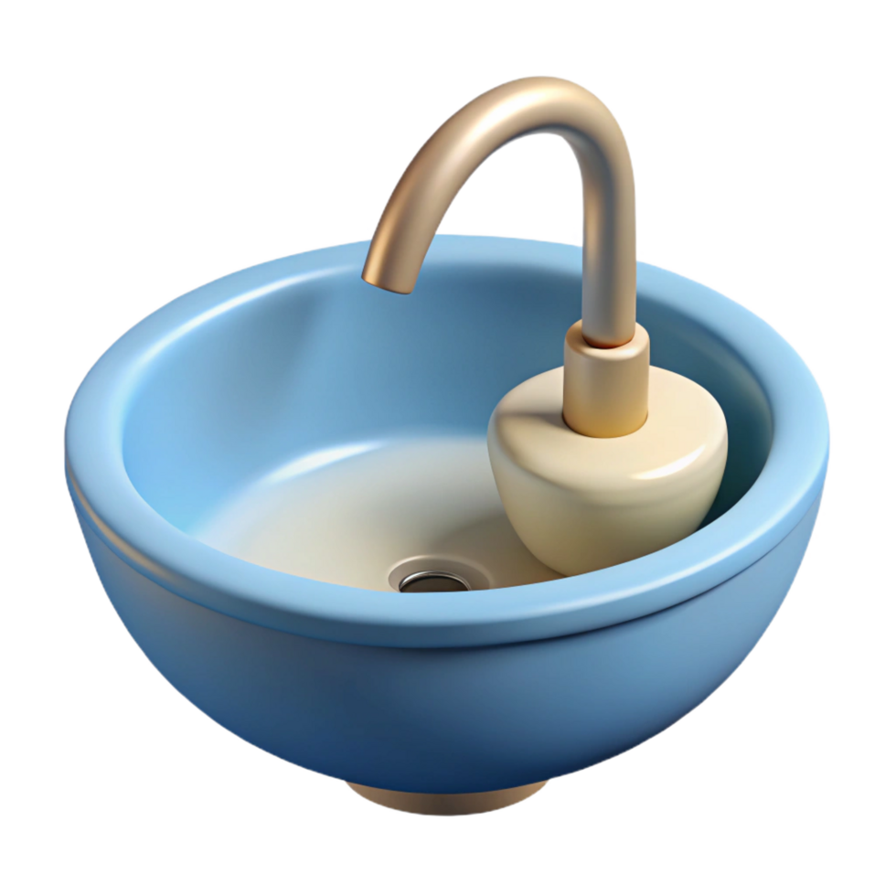 beautiful reflective abstract Sink, porcelain, NO BACKGROUND with Transparent Background. artisan png