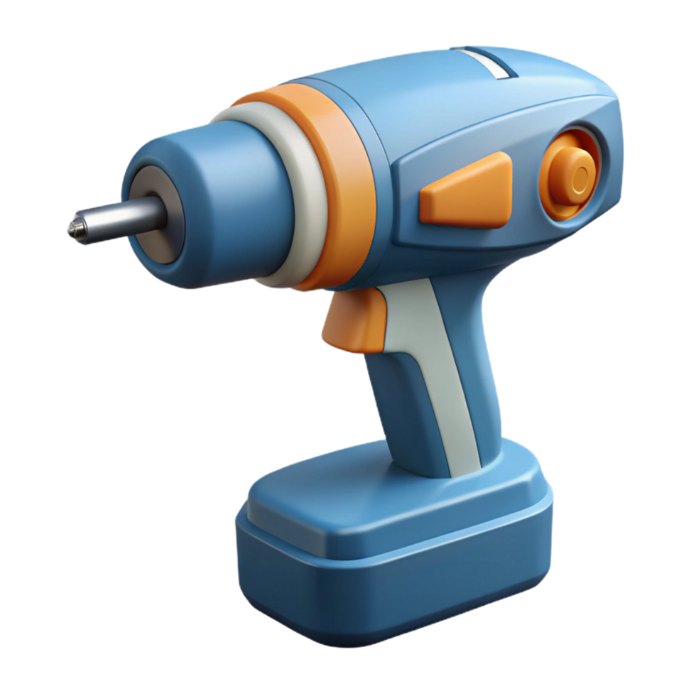 distinctive futuristic Drill, cordless, NO BACKGROUND with Transparent Background. museum quality png