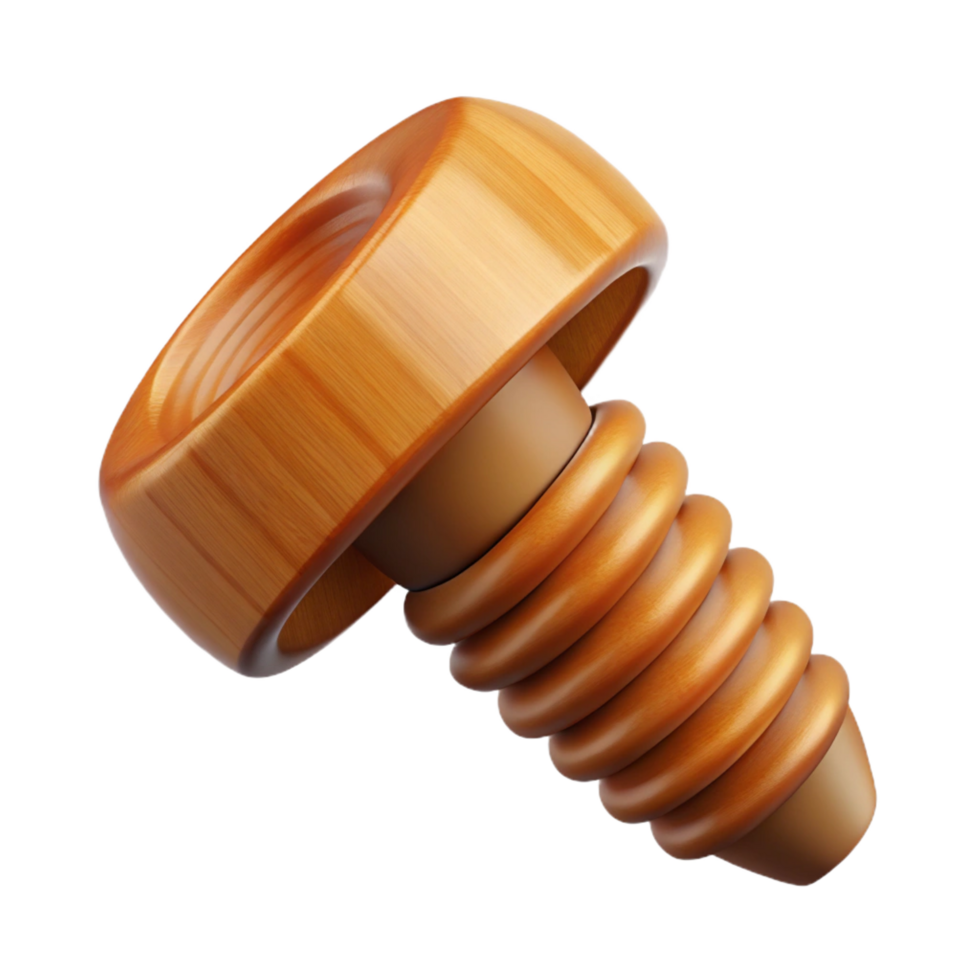 dazzling reflective abstract Screw, wood, NO BACKGROUND with Transparent Background. genuine png