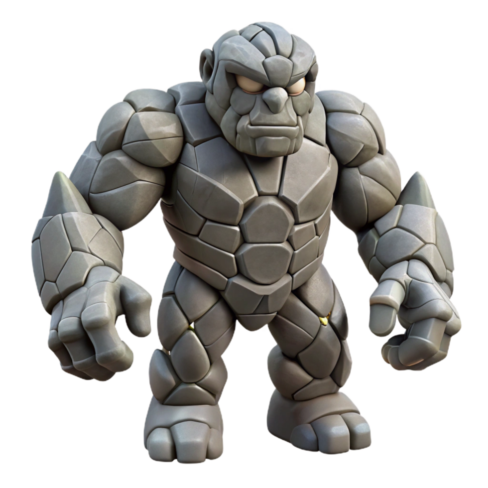 coveted elegant A powerful golem, made of stone. NO BACKGROUND with Transparent Background. genuine png
