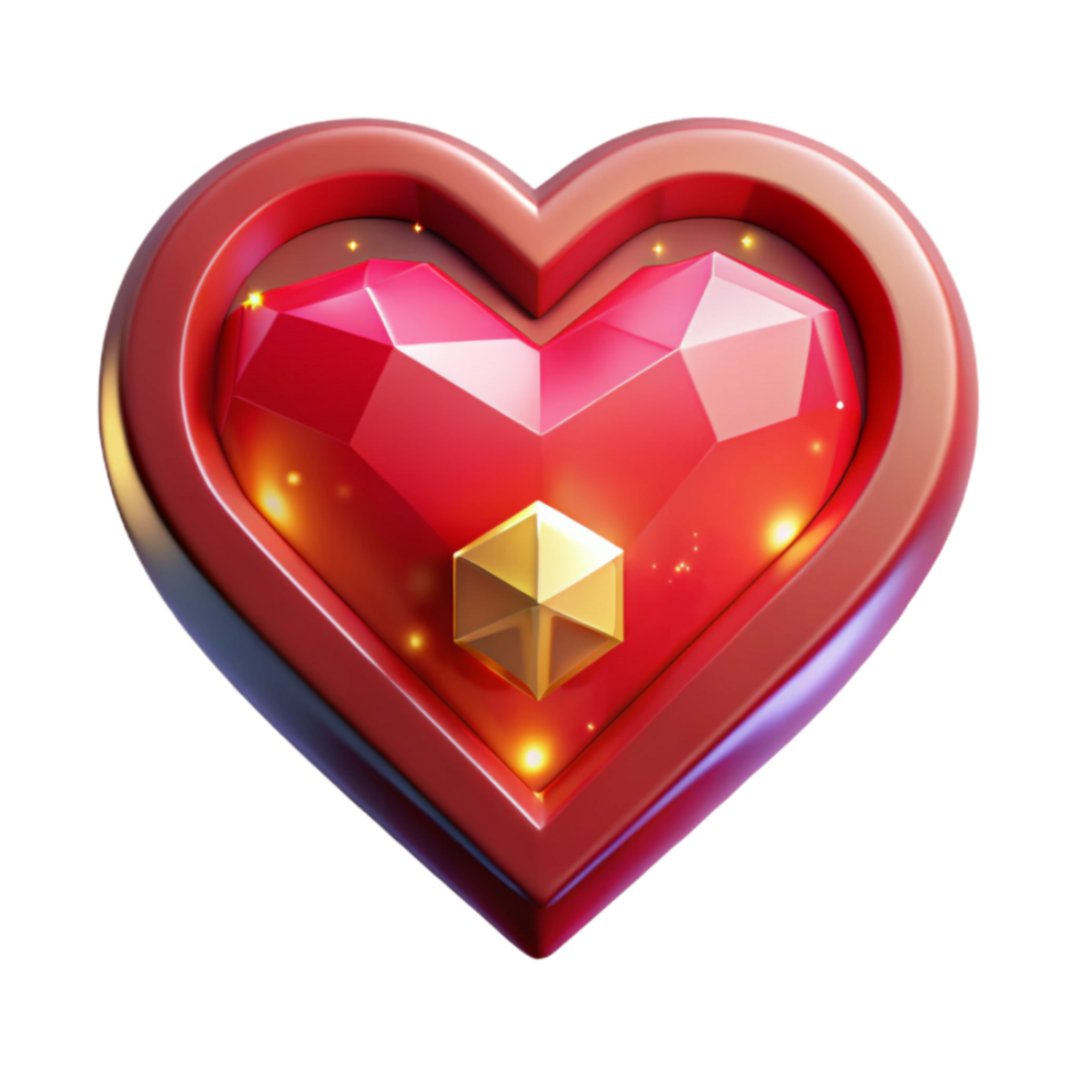 extraordinary abstract Pixel Art Heart Icon Red Color Transparent Background high resolution png