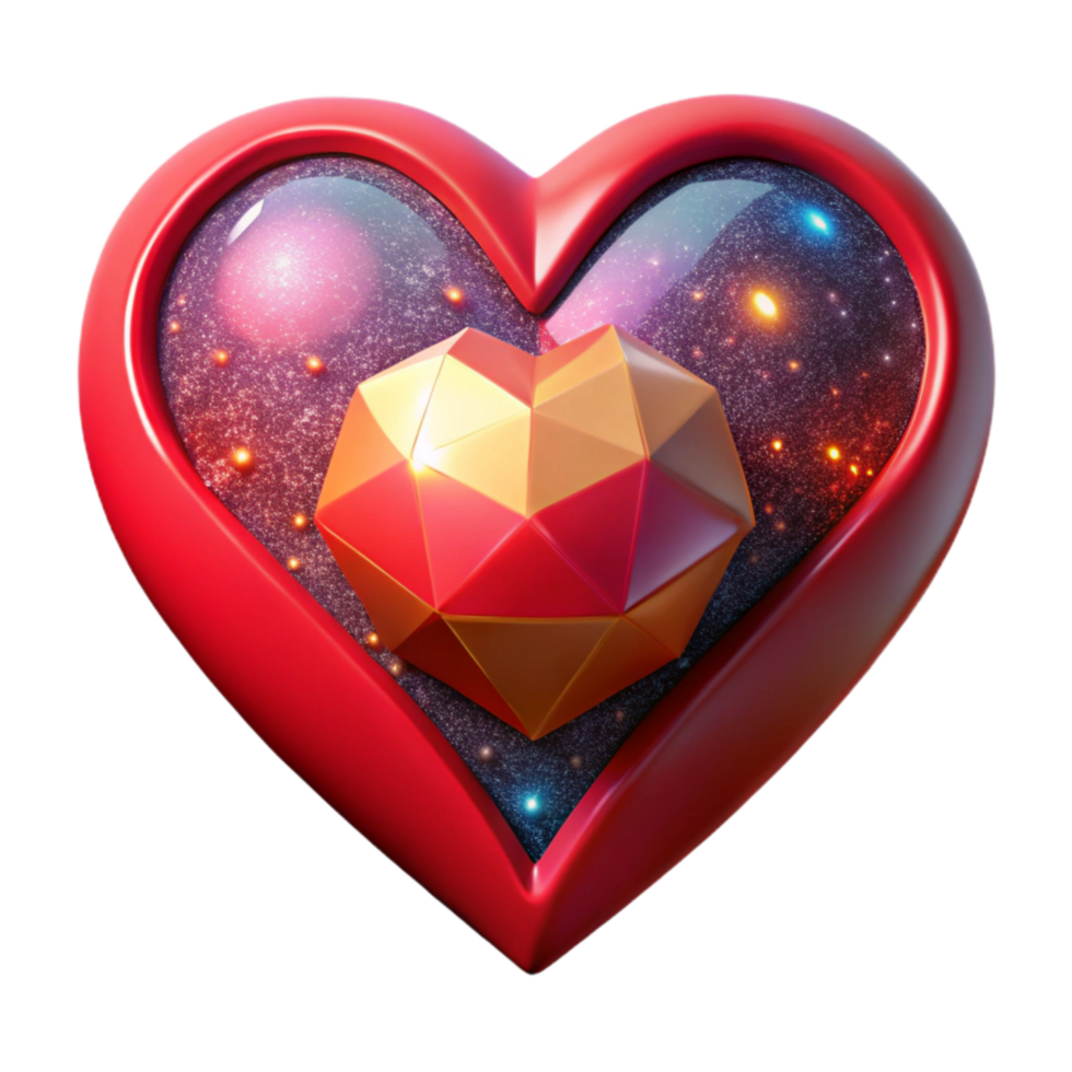 serene abstract Pixel Art Heart Shape Red Color Transparent Background premium png