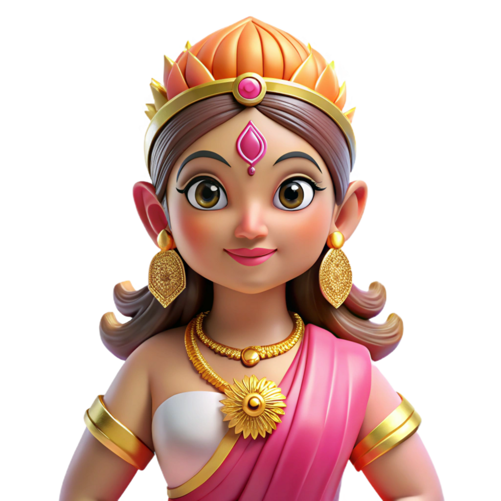 acclaimed elegant Lakshmi, Hindu goddess of wealth and prosperity NO BACKGROUND with Transparent Background. gallery standard png