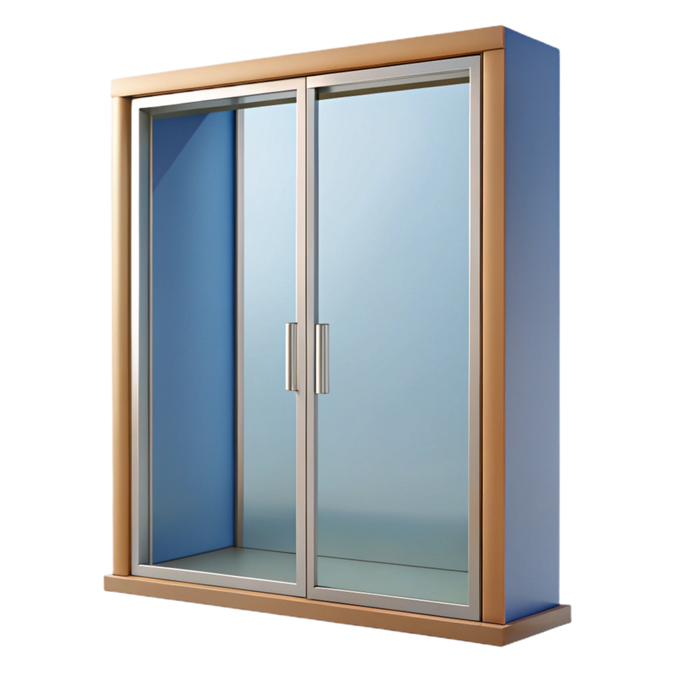 captivating coastal Modern sliding glass door panel, NO BACKGROUND with Transparent Background. precision png