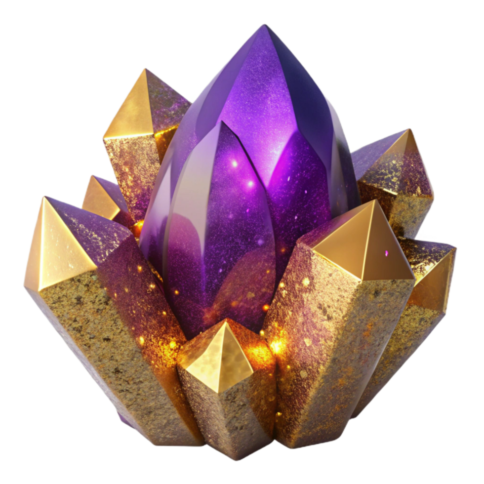 elegant minimalist Purple Amethyst Crystal Close Up Cutout professional png