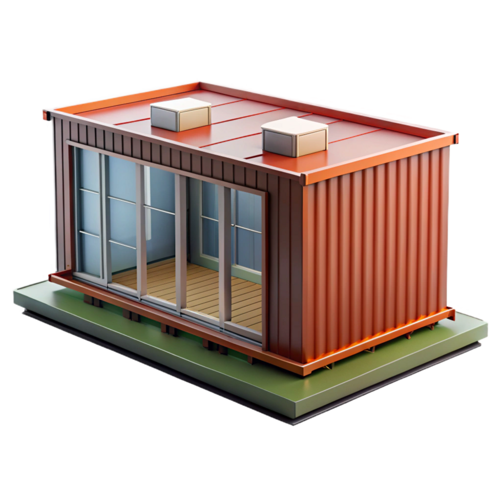coveted nordic Shipping container home module, NO BACKGROUND with Transparent Background. museum quality png