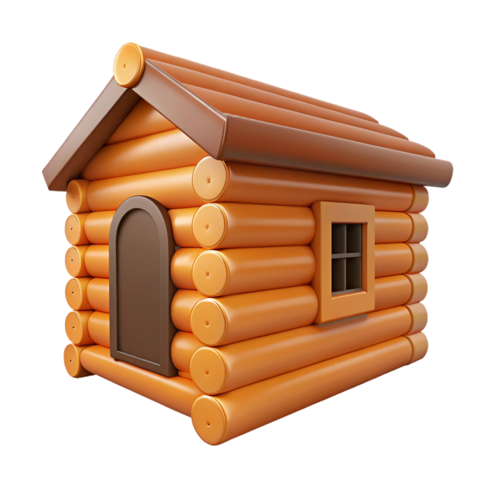 dynamic beautiful Log cabin wall section, NO BACKGROUND with Transparent Background. original png