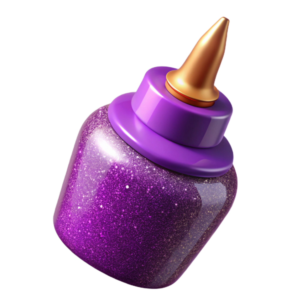 dramatic modern Purple Glitter Glue Bottle Cutout premium png