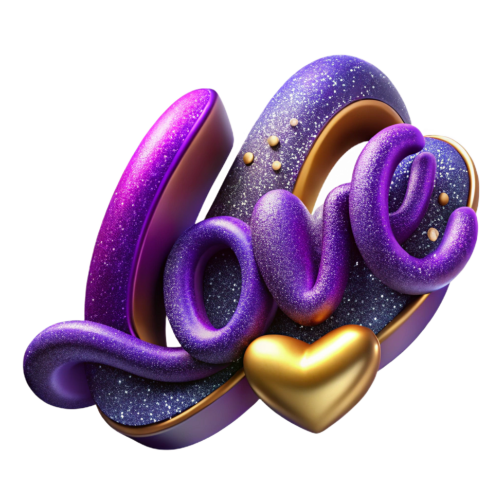 extraordinary abstract Purple Gradient Word Love Isolated Element original png