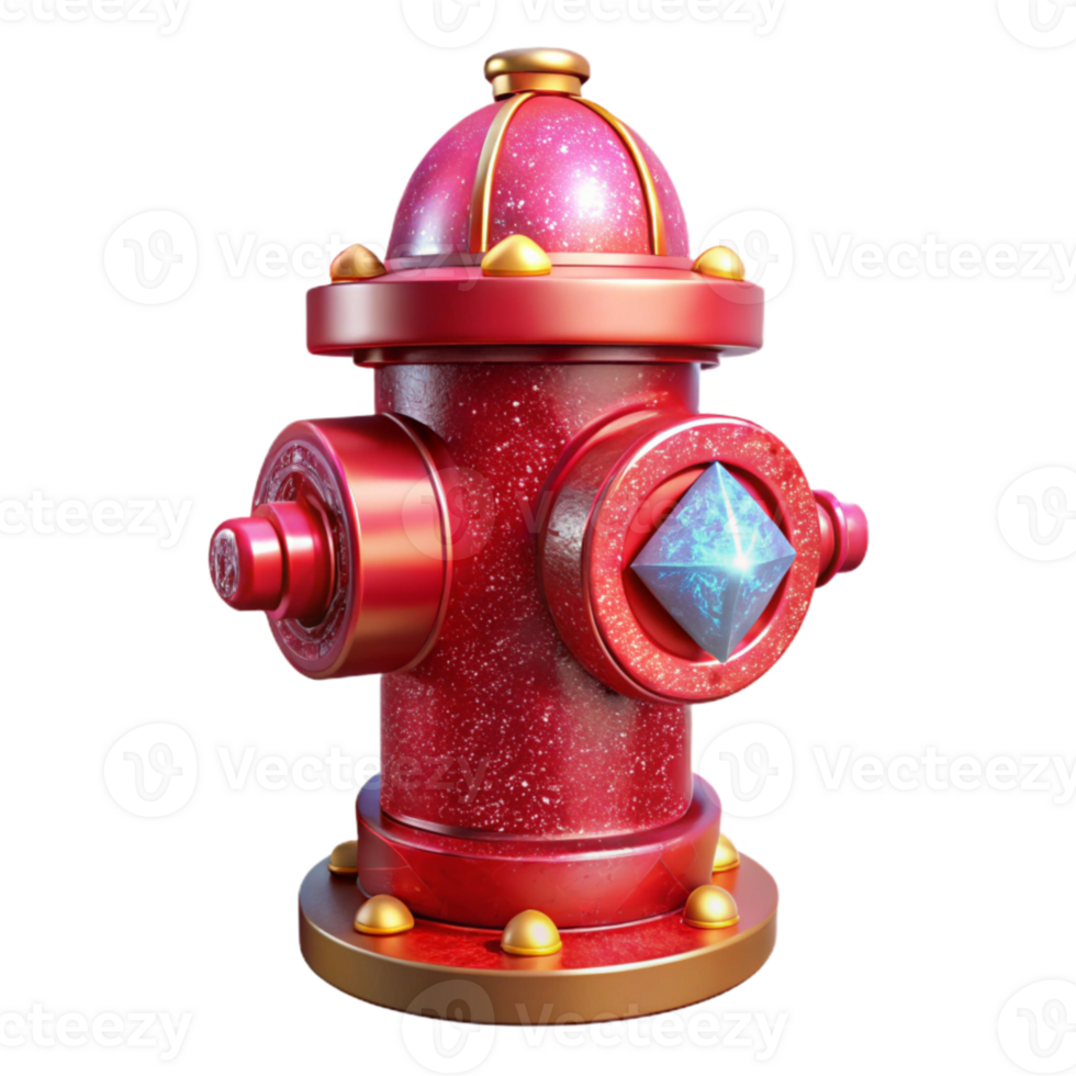 vibrant modern Red Fire Hydrant Front View Cutout premium png