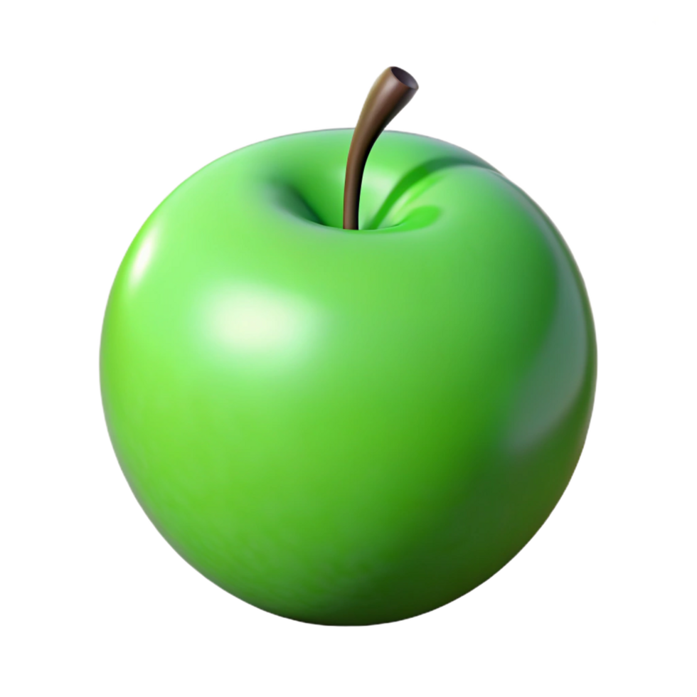 dazzling nordic Single perfect green apple NO BACKGROUND with Transparent Background. refined png